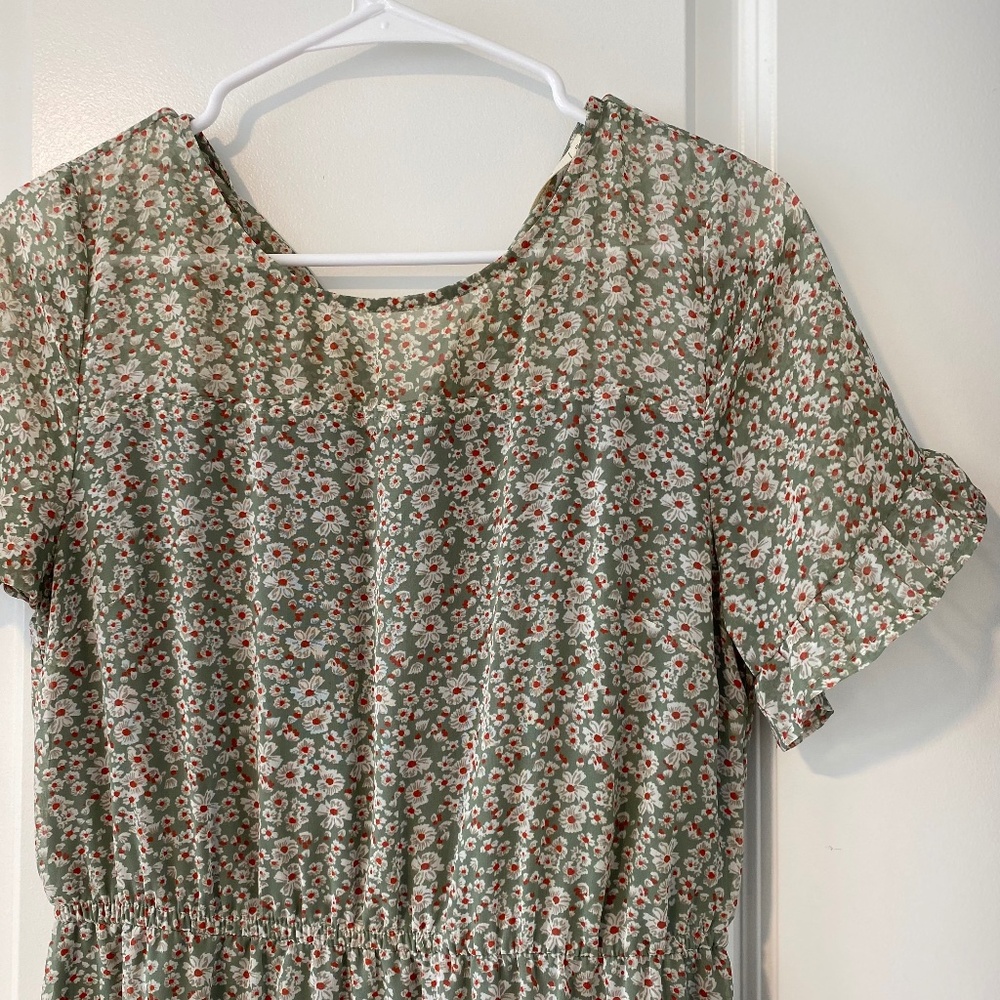 Women's Green Floral Dress